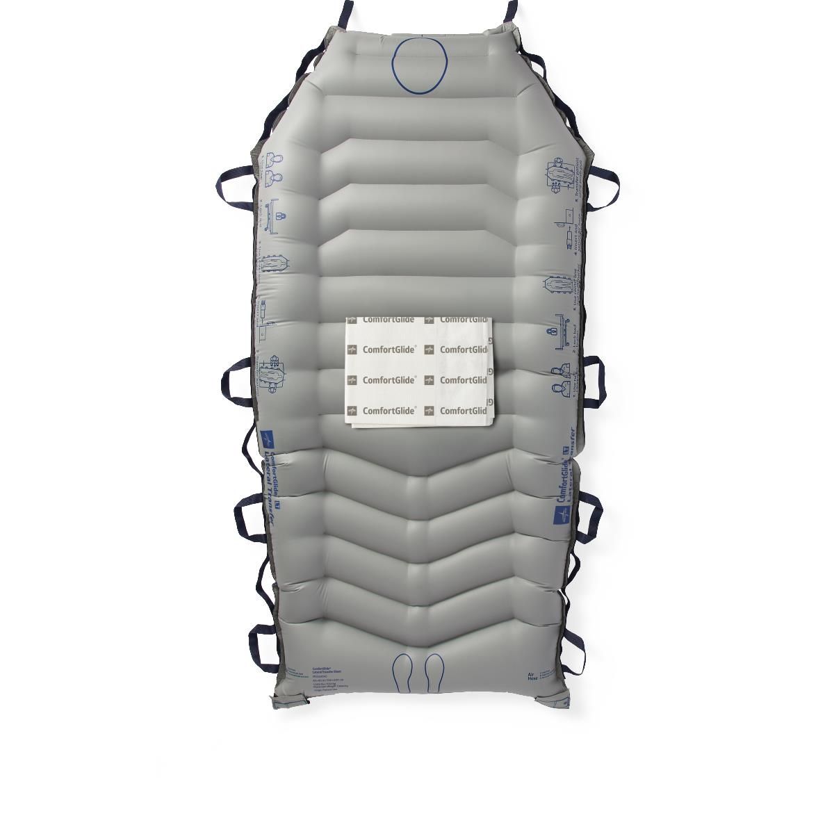 ComfortGlide Inflatable Lateral Transfer Sheet; with Drypad, Standard, 40" x 80" (102 cm x 203 cm), Grey & Blue — Case of 12
