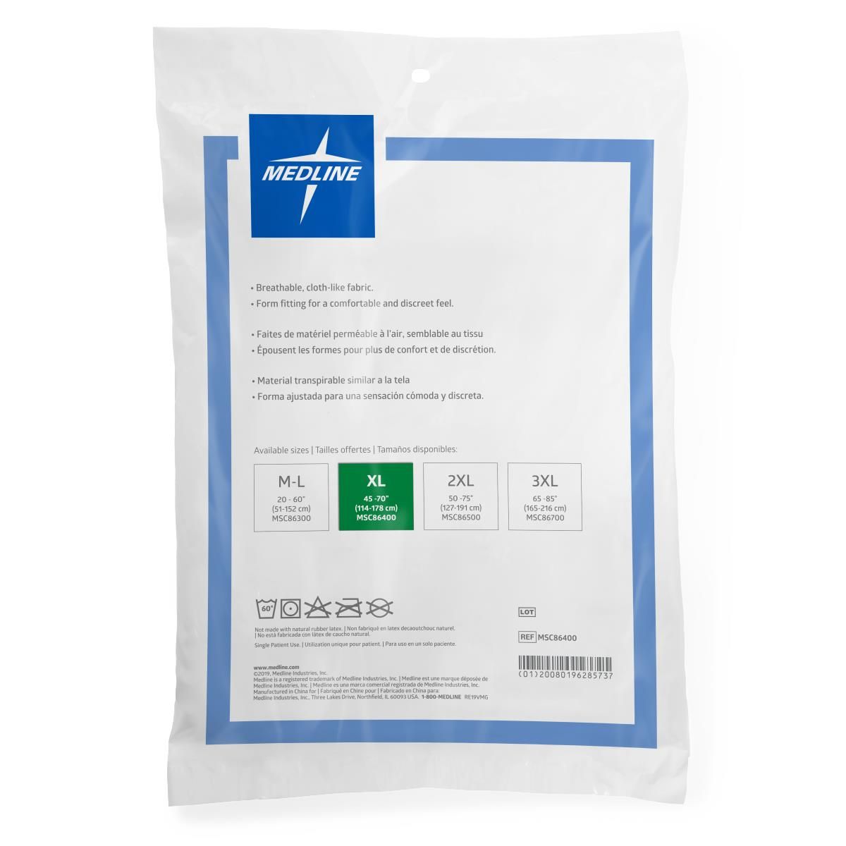Premium Knit Incontinence Underwear; Extra Large, 45"-70" (114 cm - 178cm), Green