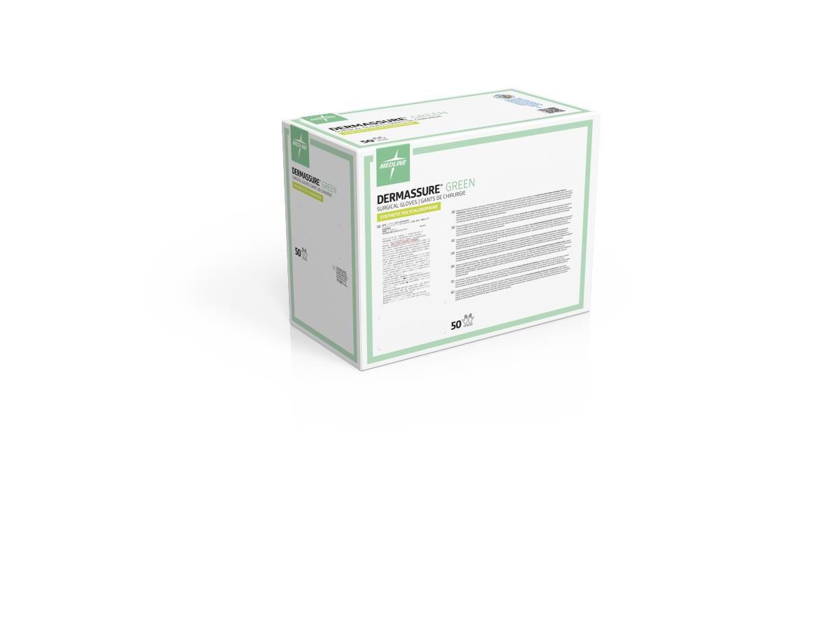 DermAssure™ Sterile Powder-Free Polyisoprene Surgical Glove, Green; 5.5 — Box of 50