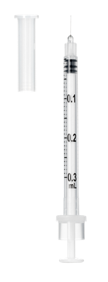 Actual supplier photograph of Sol-Millennium Cosmetic Syringe product family; selected gauge and selling pack specified in listing.