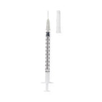 Syringe with Standard Hypodermic Needle; 1 cc (mL), 27 G x 1/2" (1.27 cm), Insulin — Box of 100
