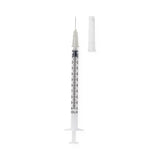 Syringe with Standard Hypodermic Needle; 1 cc (mL), 27 G x 1/2" (1.27 cm), Insulin — Box of 100