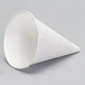 Genpak Cone-Style Paper Cup, White, 4 oz, Case of 5,000