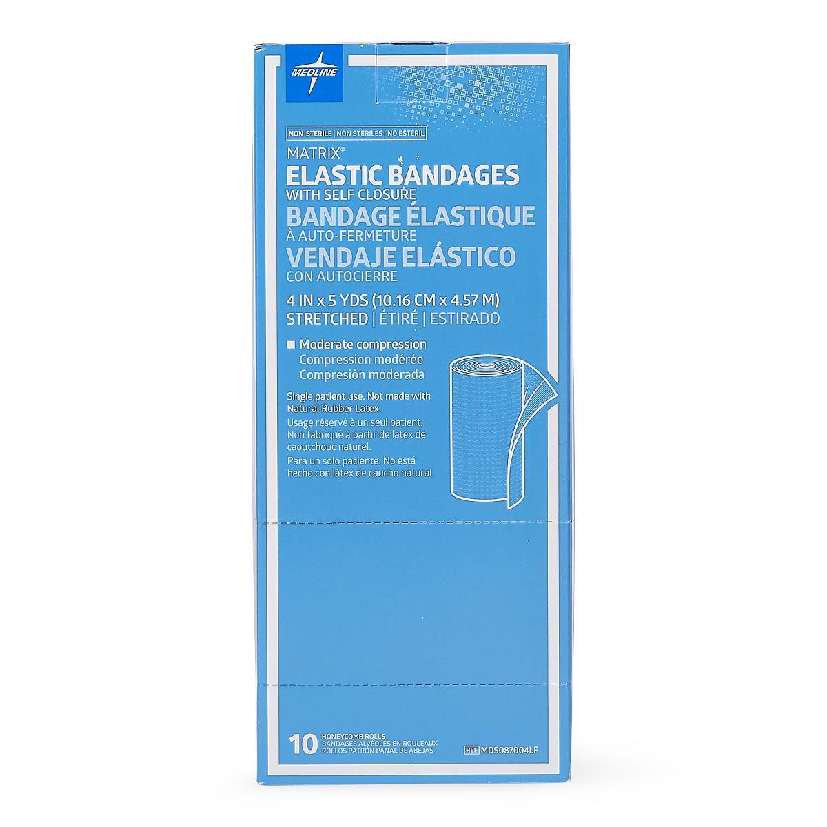 Medline Matrix Self-Closure Elastic Bandage, 4" x 5 yd. (10 cm x 4.5 m), Case of 50